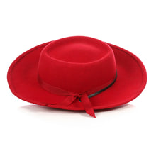 Ferrecci Red Fedora Earp Wide Brim Hat