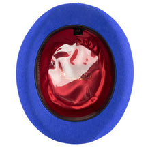 Ferrecci Royal Blue & Black 100% Wool Felt Blue Derby Bowler Hat