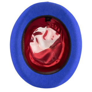 Royal Blue & Black 100% Wool Felt Blue Derby Bowler Hat  display picture 3