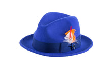 Ferrecci Royal Blue Brooks Trilby 100% Australian Wool Crushable Hat