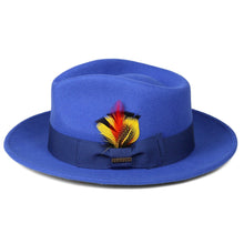 Ferrecci Royal Blue Fedora 100% Australian Wool Crushable Hat