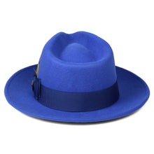 Ferrecci Royal Blue Fedora 100% Australian Wool Crushable Hat