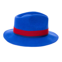 Ferrecci Royal Blue & Red Grayson Fedora 100% Australian Wool Crushable Hat