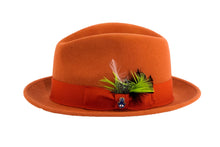 Ferrecci Rust Brooks Trilby 100% Australian Wool Felt Crushable Hat