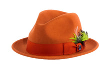 Ferrecci Rust Brooks Trilby 100% Australian Wool Felt Crushable Hat