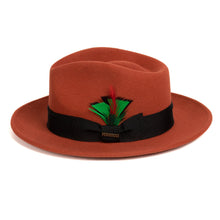 Ferrecci Rust Fedora 100% Australian Wool Crushable Hat