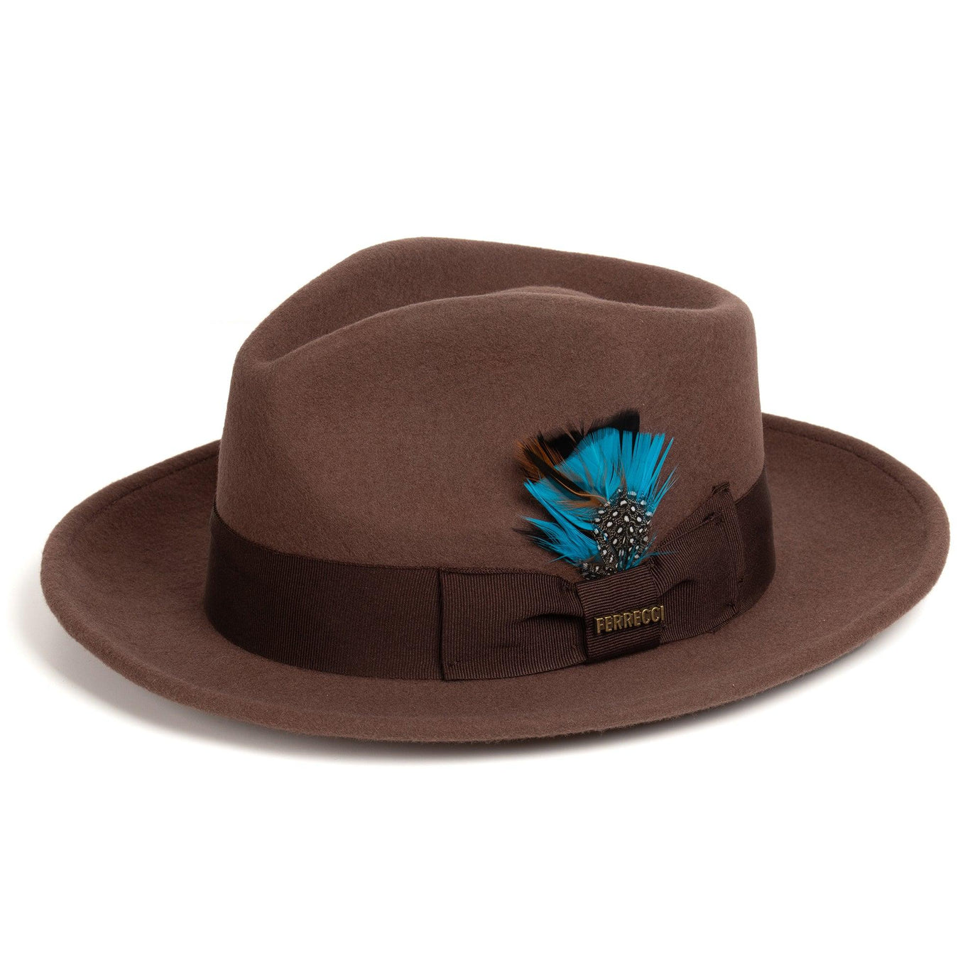 Ferrecci S Brown Fedora 100% Australian Wool Crushable Hat