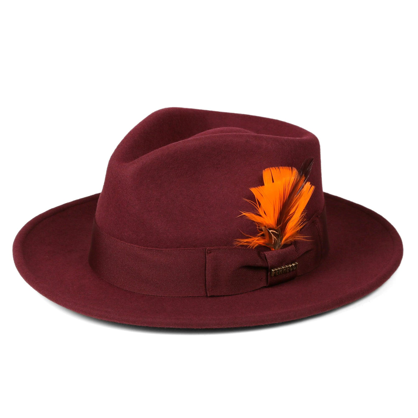 Ferrecci S Burgundy Fedora 100% Australian Wool Crushable Hat