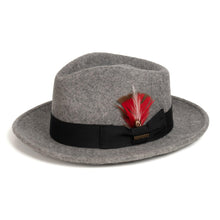 Ferrecci S Grey Melange Fedora 100% Australian Wool Crushable Hat