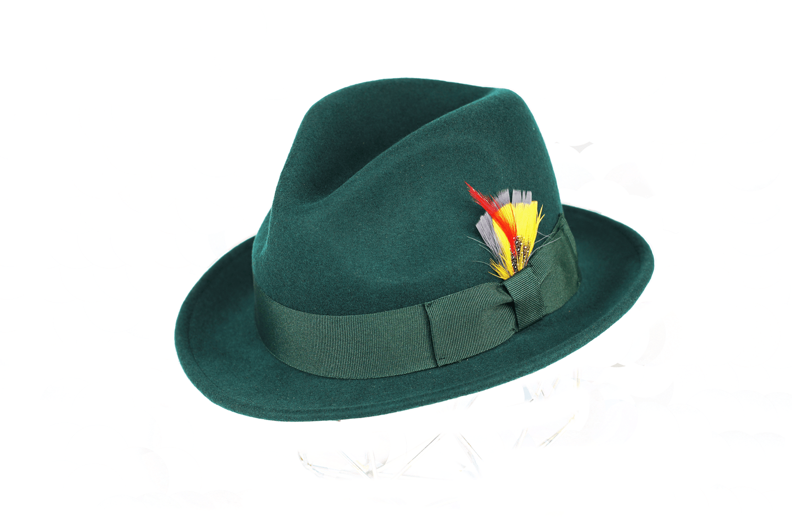 Ferrecci S Hunter Green Brooks Trilby 100% Australian Wool Crushable Hat