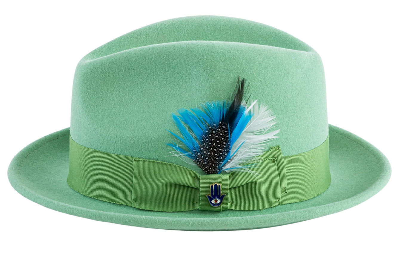 Ferrecci S Lime Green Brooks Trilby 100% Australian Wool Felt Hat
