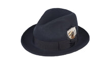 Ferrecci S Navy Blue Brooks Trilby 100% Australian Wool Crushable Hat