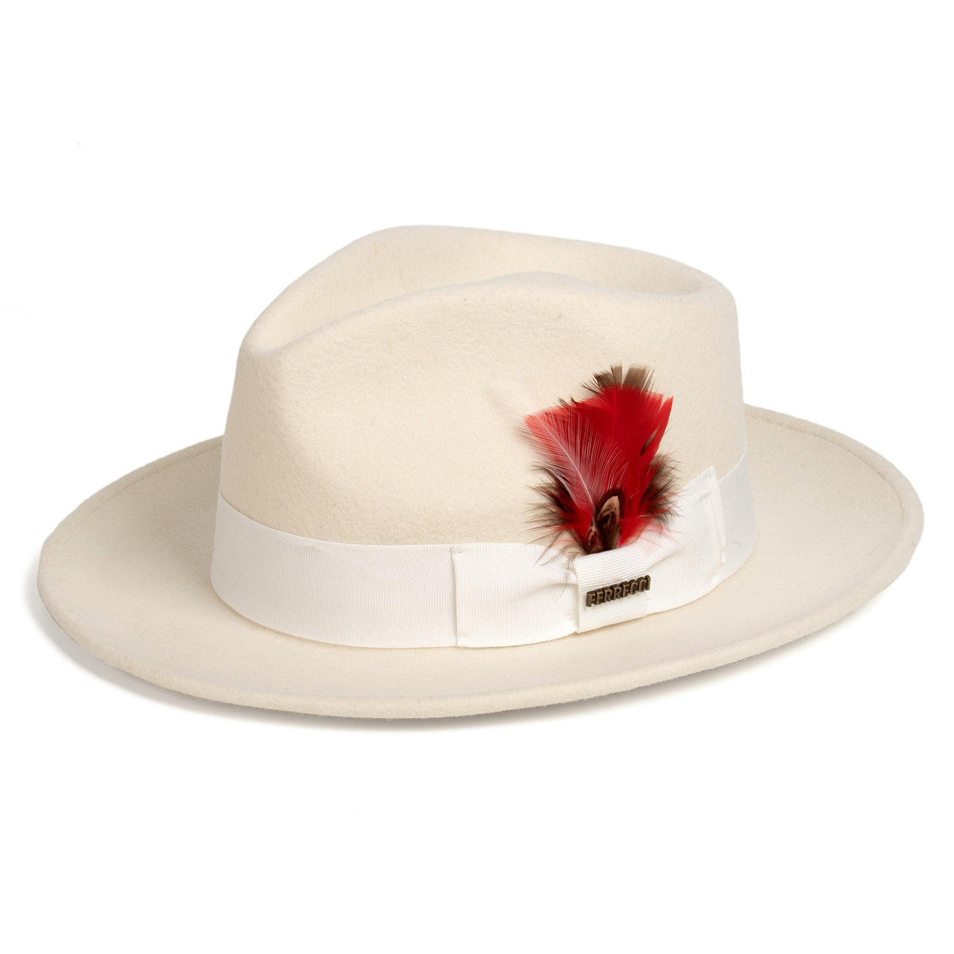 Ferrecci S Off-White Fedora 100% Australian Wool Crushable Hat