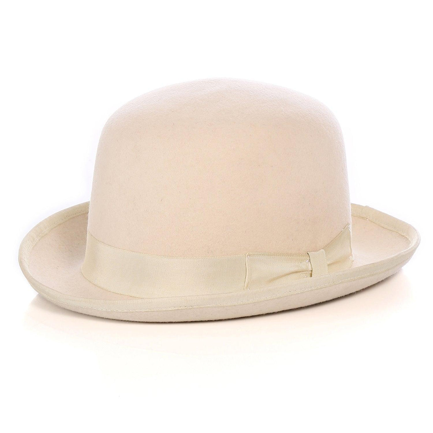 Ferrecci S Off-White Premium Wool Derby Bowler Hat