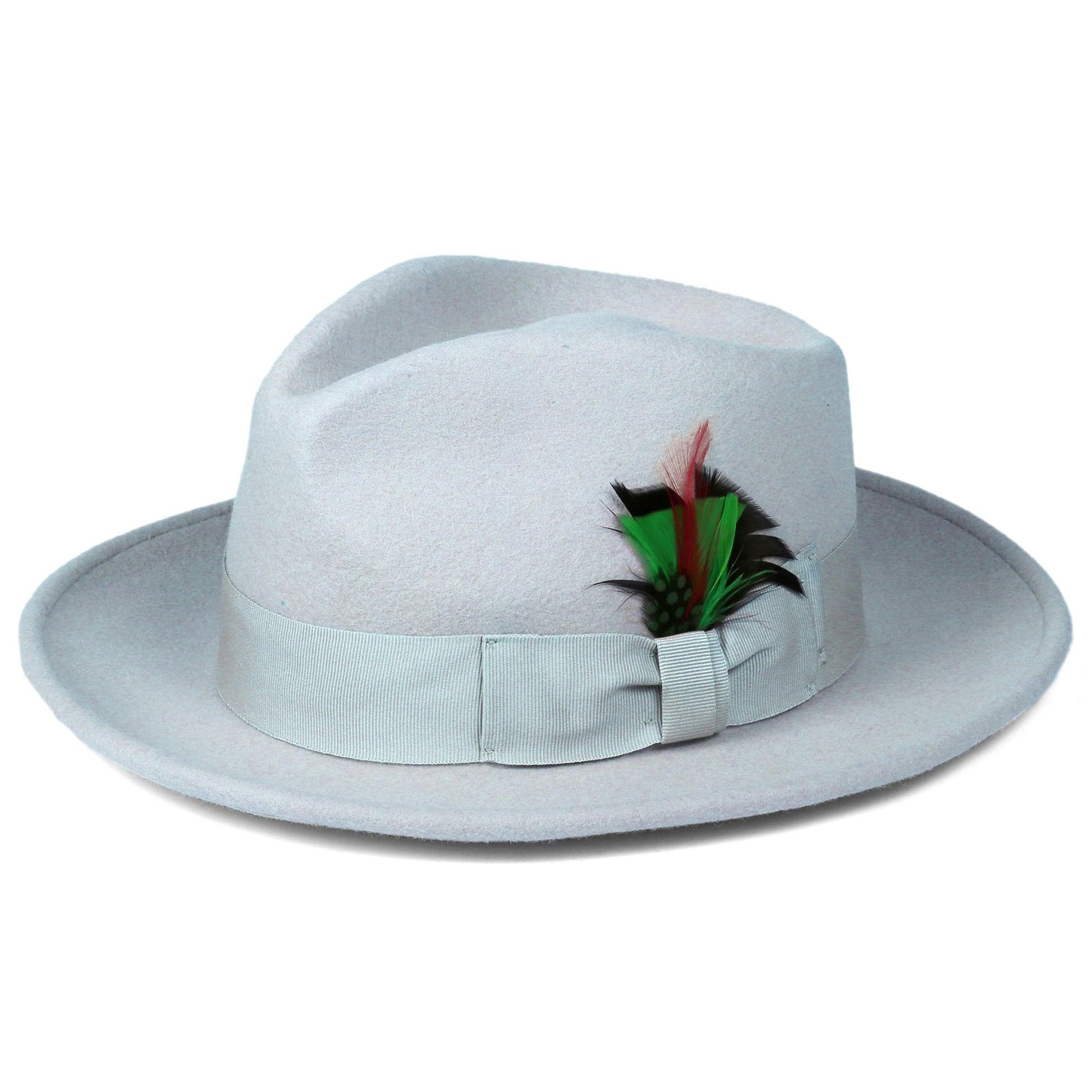 Ferrecci S Sky Blue Fedora 100% Australian Wool Crushable Hat
