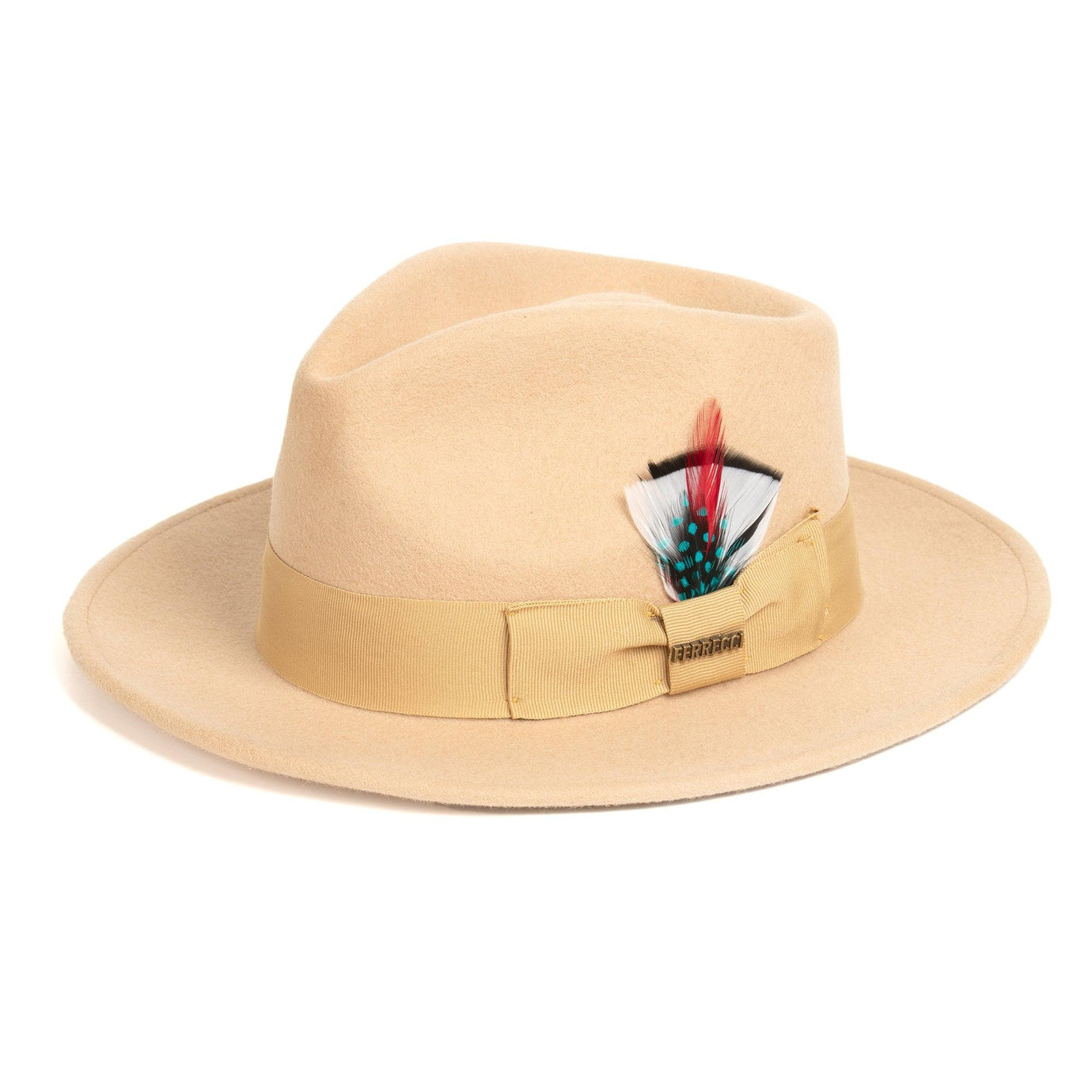 Ferrecci S Tan Fedora 100% Australian Wool Crushable Hat