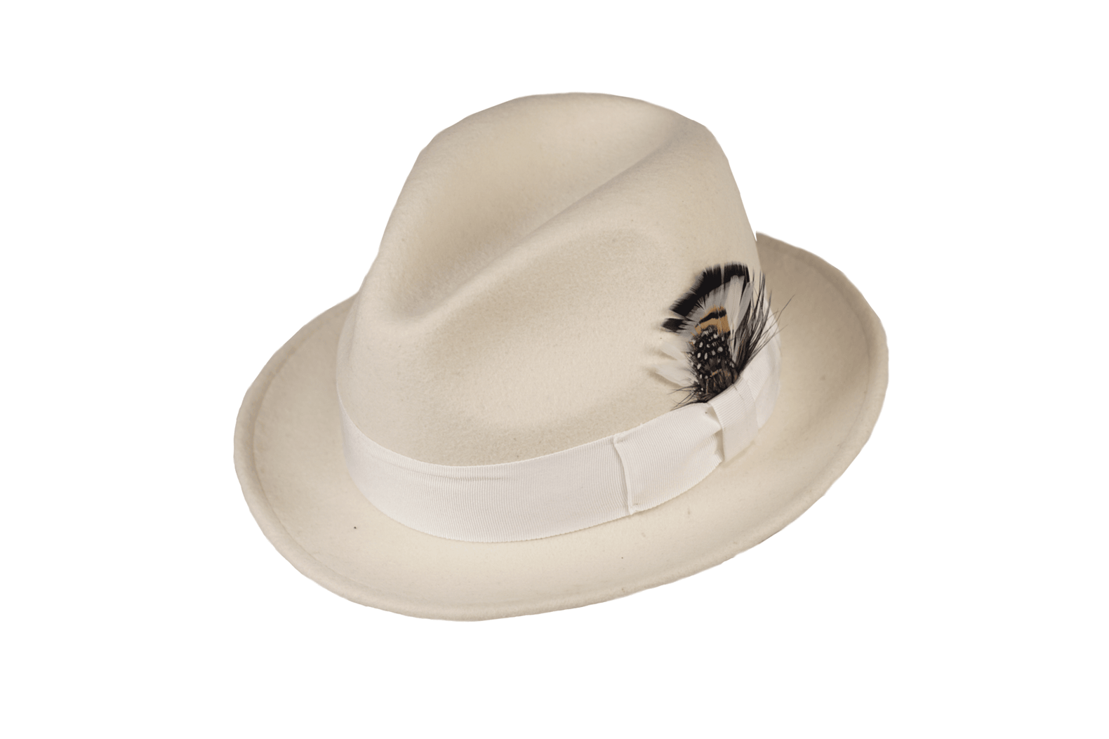 Ferrecci S White Trilby 100% Australian Wool Felt Crushable Hat