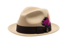 Ferrecci Tan Brooks Trilby 100% Australian Wool Felt Crushable Hat
