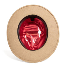 Ferrecci Tan Melange Fedora 100% Australian Wool Crushable Hat