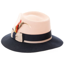 Ferrecci Tan & Navy Puck Trilby Crushable Hat