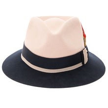 Ferrecci Tan & Navy Puck Trilby Crushable Hat
