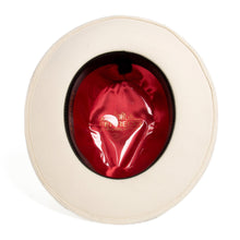 Ferrecci White & Red Fedora 100% Australian Wool Crushable Hat