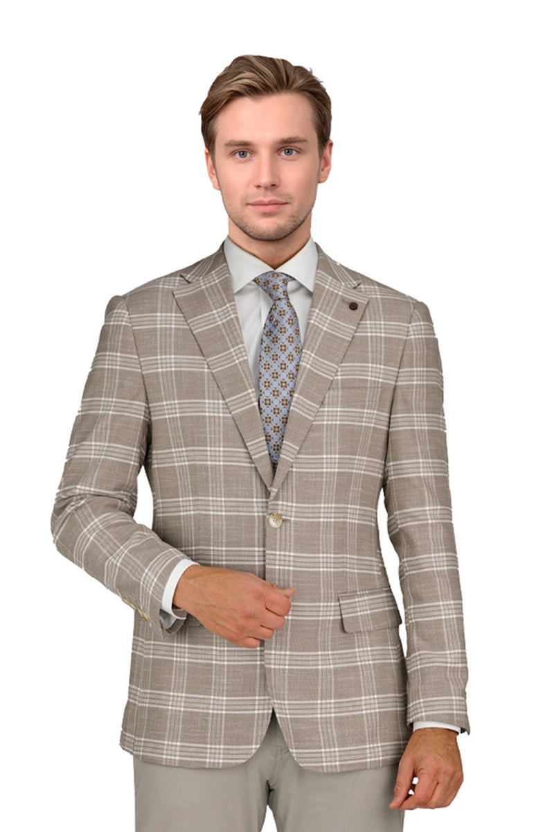 Bertolini Camel Windowpane Sports Jacket