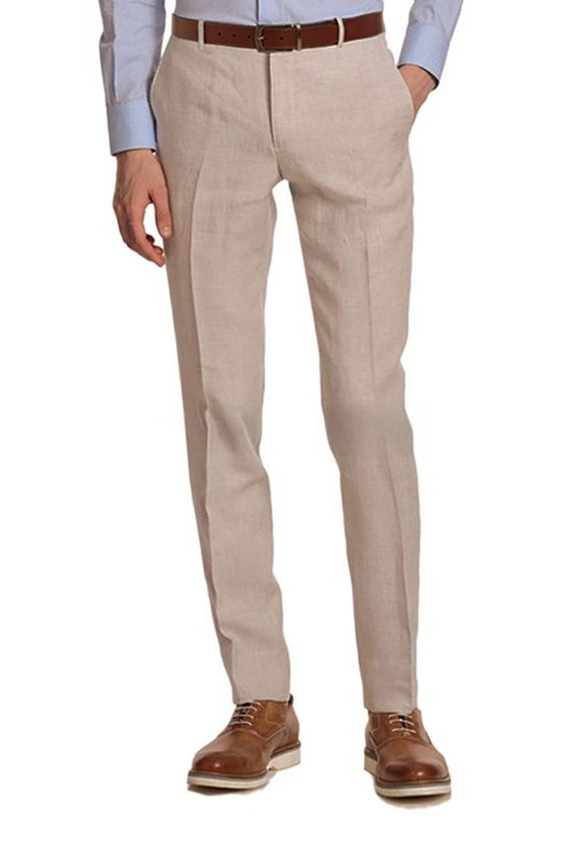 Enzo Tovare Natural Linen Dress Pants