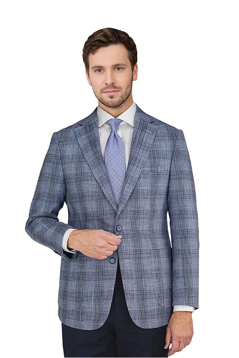 Enzo Tovare Blue Plaid Soft Jacket