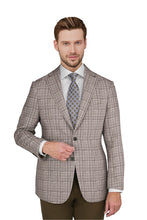 Enzo Tovare Taupe Windowpane Soft Jacket
