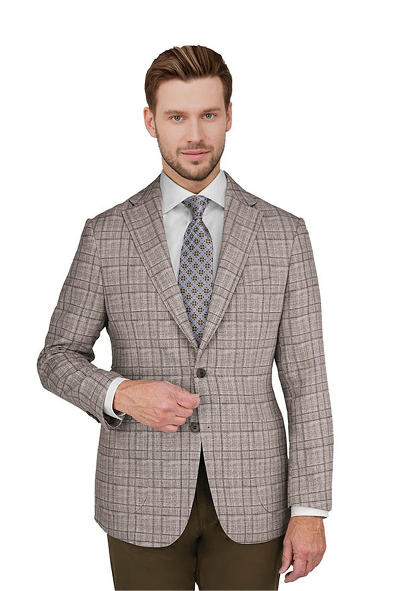 Enzo Tovare Taupe Windowpane Soft Jacket