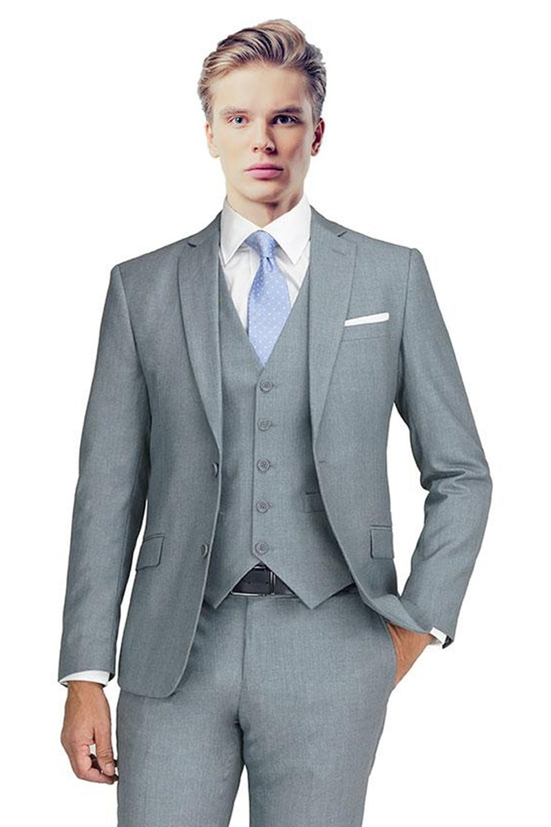 Giorgio Fiorelli Solid Light Gray Suit (2-Piece Set)