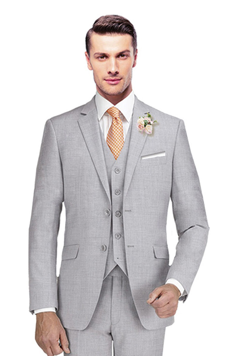 Giorgio Fiorelli Solid Sterling Grey Suit (2-Piece Set)