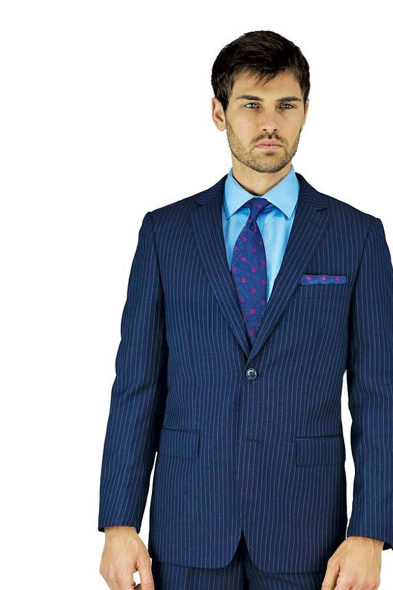 Giorgio Fiorelli Navy Stripe Suit (2-Piece Set)