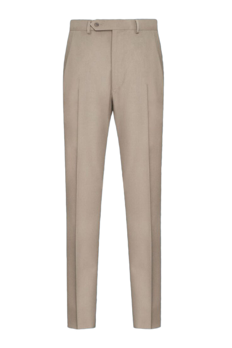 Giorgio Fiorelli New Beige Plain Front Dress Pants