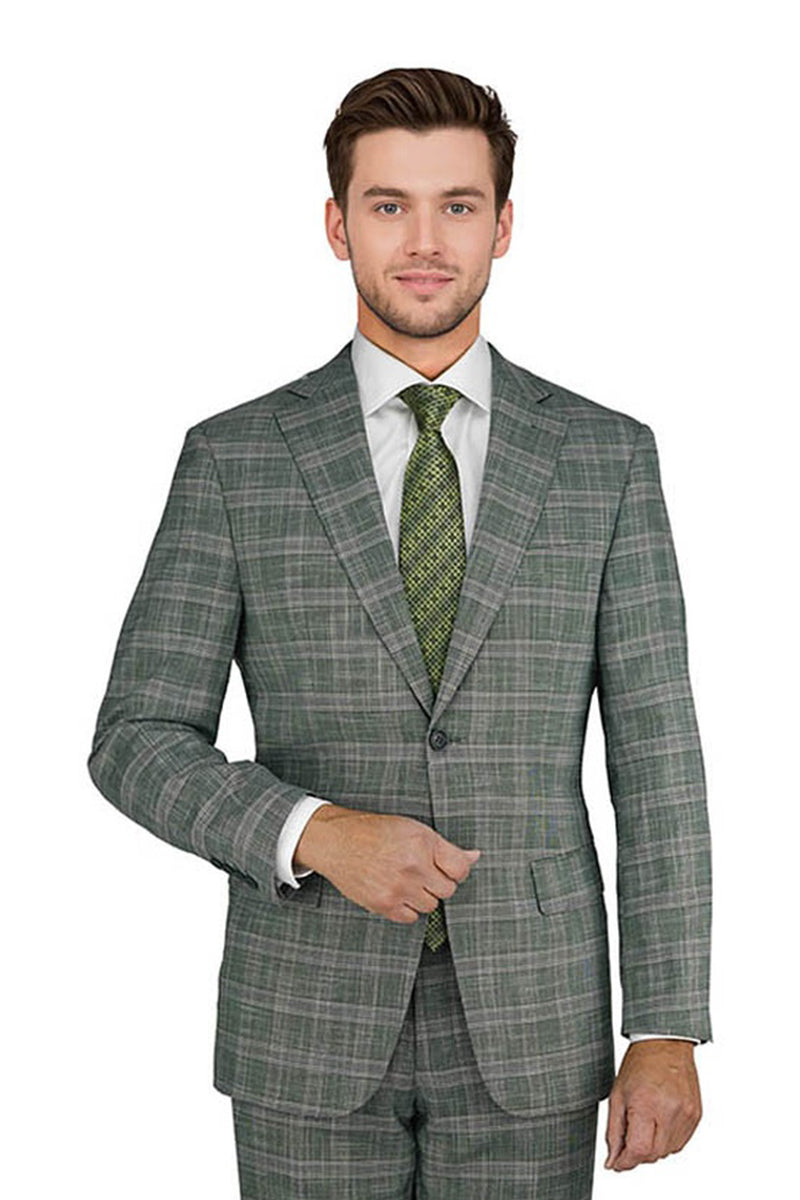 Manchester & Tailor Forest Green Plaid Suit (2-Piece Set)
