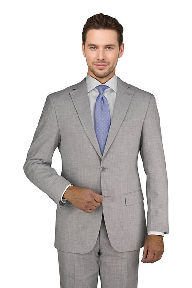 Giorgio Fiorelli Light Grey Crossweave Suit (2-Piece Set)