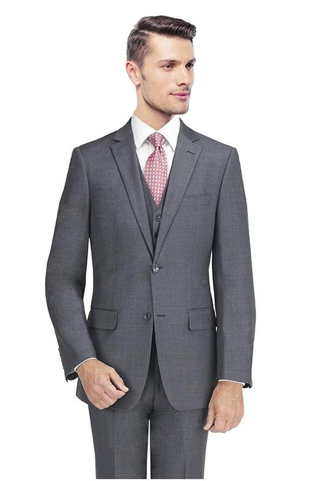 Mantoni Solid Grey Suit (2-Piece Set)