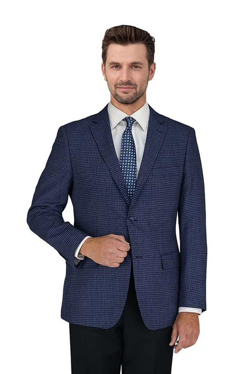 Mantoni Blue Hopsack Plaid Sports Jacket