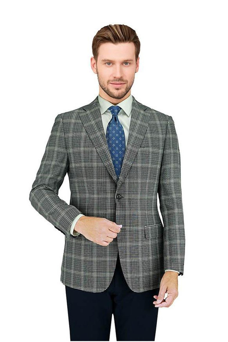 Mantoni Black & White Windowpane Sports Jacket