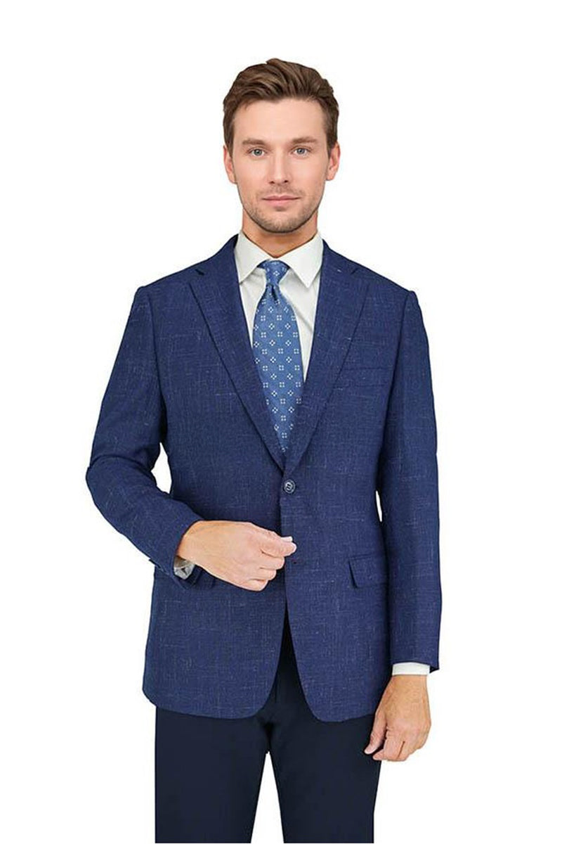 Mantoni Blue Navy Hopsack Sports Jacket