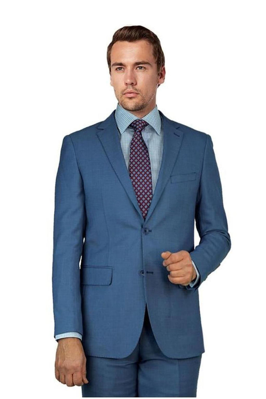 Mantoni Sky Blue Sharkskin Suit (2-Piece Set)