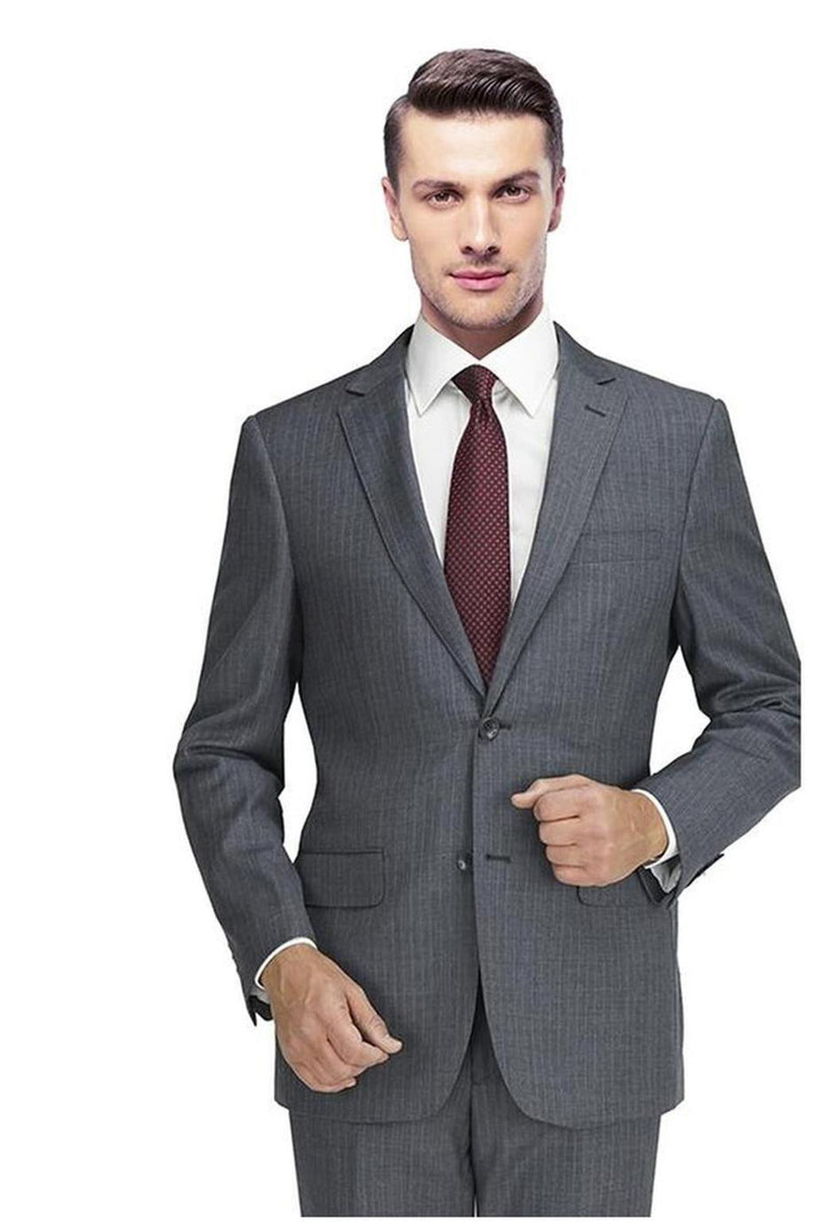Mantoni Grey Stripe Suit (2-Piece Set)