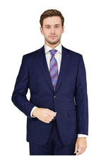 Mantoni Dark Blue Windowpane Suit (2-Piece Set)