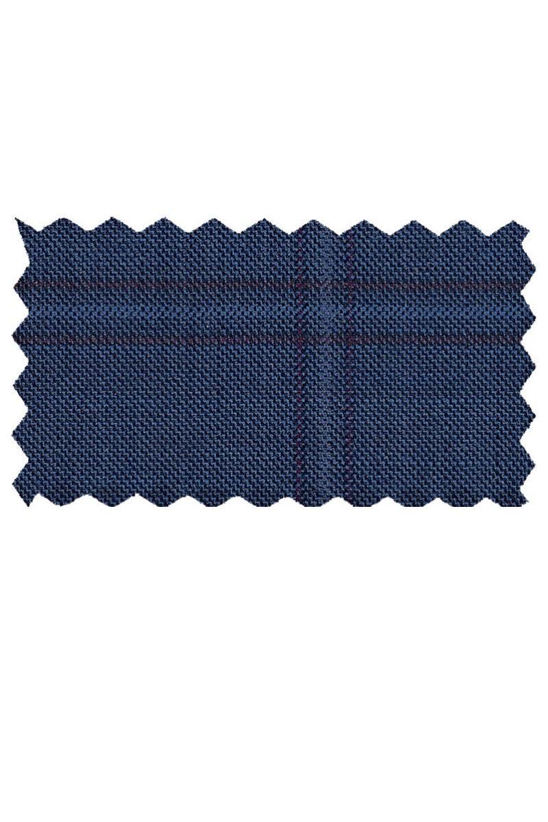 Mantoni Blue Windowpane Suit (2-Piece Set)