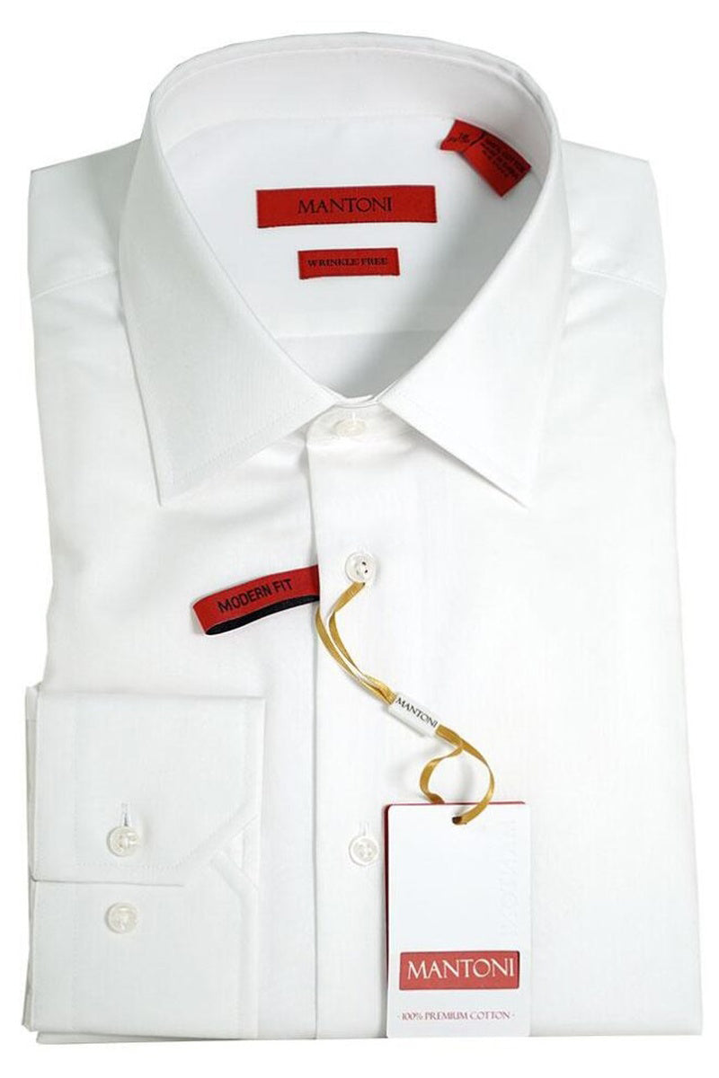 "Orion" White Laydown Dress Shirt