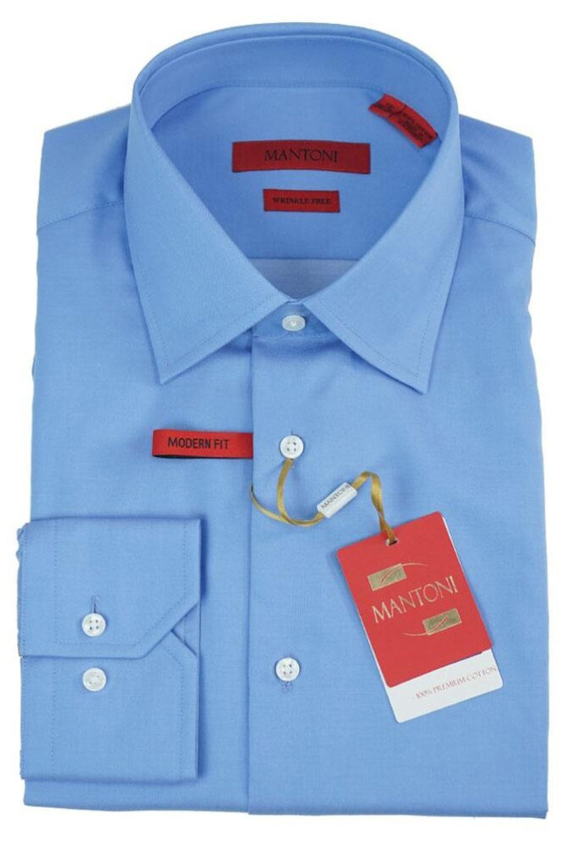 "Orion" Medium Blue Laydown Dress Shirt