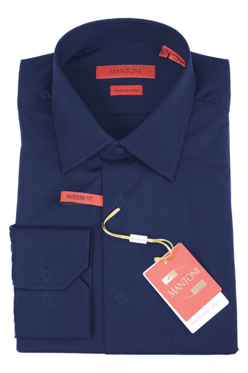 "Orion" Navy Laydown Dress Shirt