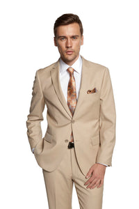 Giorgio Fiorelli New Solid Beige Suit (2-Piece Set