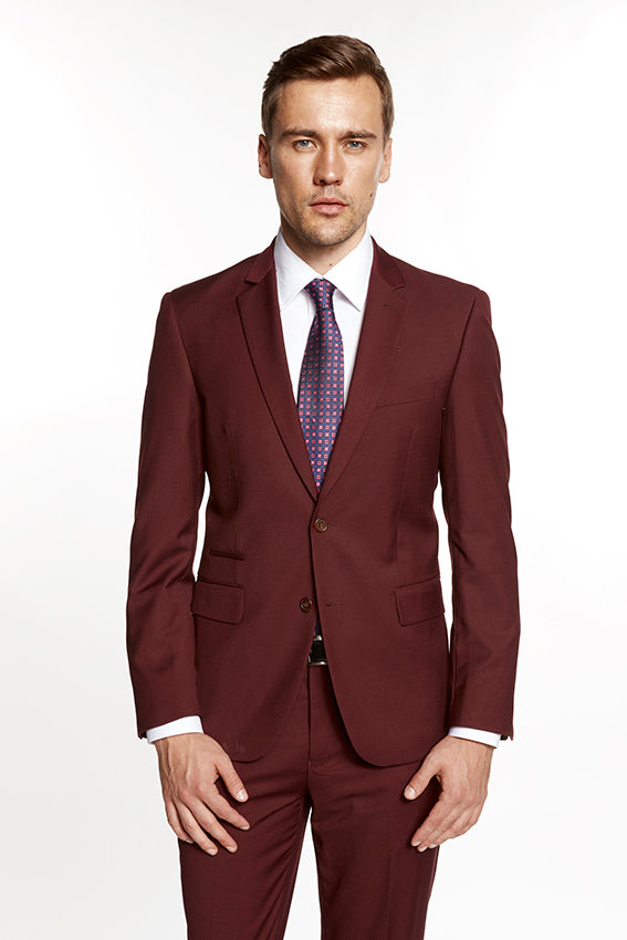 Giorgio Fiorelli Giorgio Fiorelli Solid Burgundy Suit (2-Piece Set)